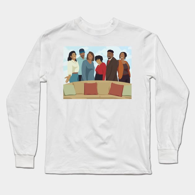 Living Single Black Show Retro Poster Long Sleeve T-Shirt by aldebaren